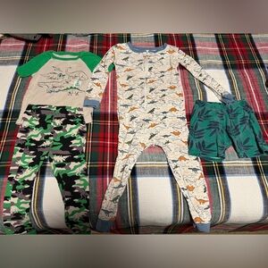 Carter's Dinosaur Print One Piece Footie - Orange, Gray, Blue